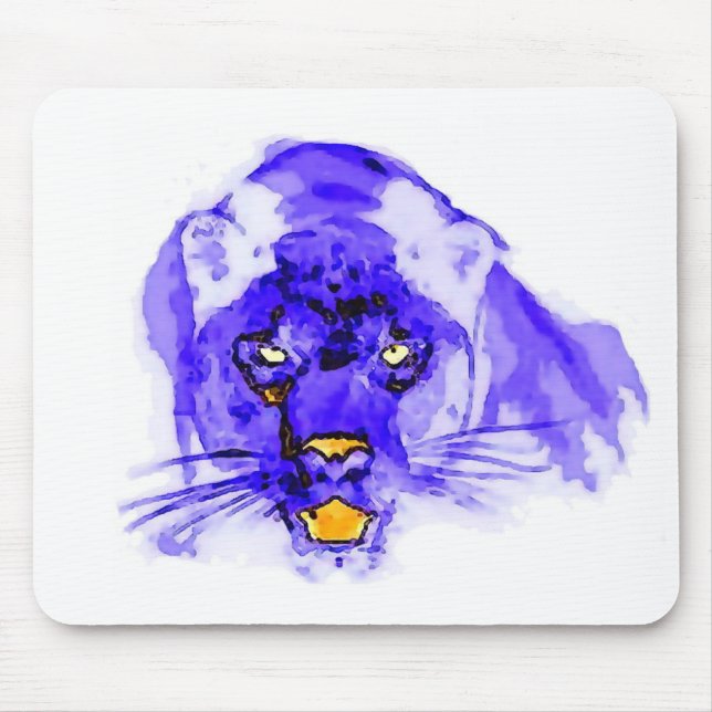 Blue Digital Pop Art Jaguar Mousepad (Vorne)