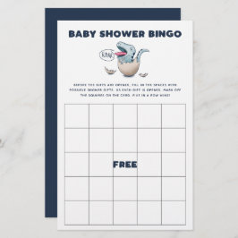 Blue Dinosaur Baby Dusche Bingo Spiel