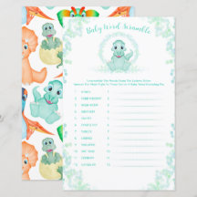 Blue Dinosaur Baby Word Scramble Baby Showspiel