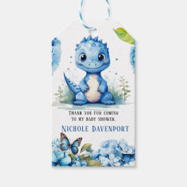 Blue Dinosaur Florals Boy Baby Dusche Vielen Dank Geschenkanhänger