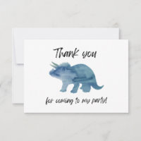 Blue Dinosaur Triceratops Flat Danke Karte