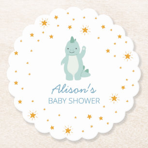 Blue Dinosaur Twinkle Star Baby Shower Boy Party Untersetzer