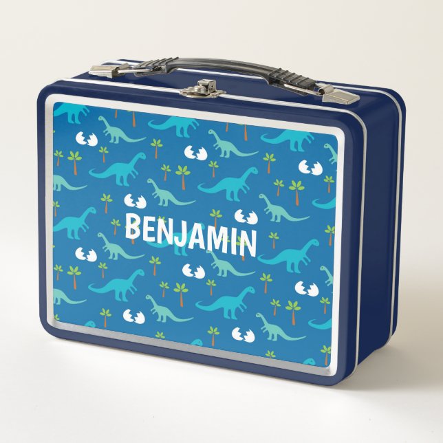 Blue Dinosaurier Custom Lunch Box (Vorderseite)