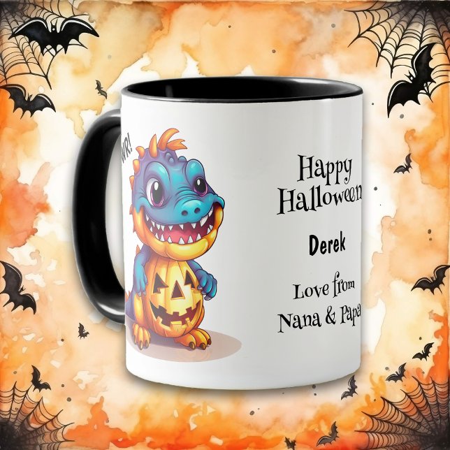 Blue Dinosaurier Jack "Lantern Halloween Kids Tasse (Von Creator hochgeladen)