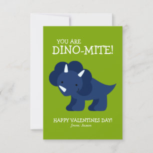 Blue Dinosaurier Kids School Valentines Einladung
