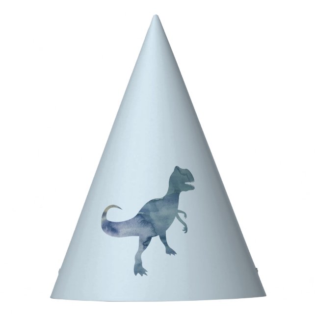Blue Dinosaurier Trex Party Hat Partyhütchen (Vorderseite)