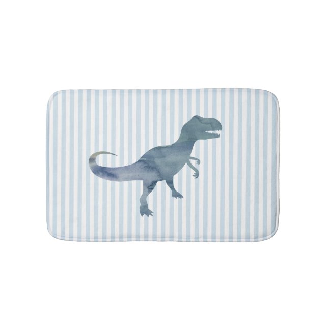 Blue Dinosaurier Trex Stripe Bath Mat Badematte (Vorderseite)