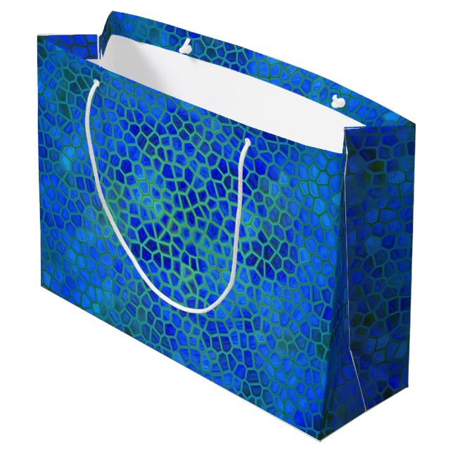 Blue Dinosaurier versteckt Geschenktasche Große Geschenktüte (Rückseite Schrägansicht)