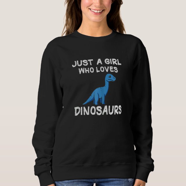 Blue Dinosaurs Girl Sweatshirt (Vorderseite)