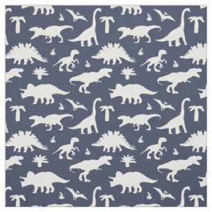 Blue Dinosaurs Jurassic Dinos Pattern Stoff
