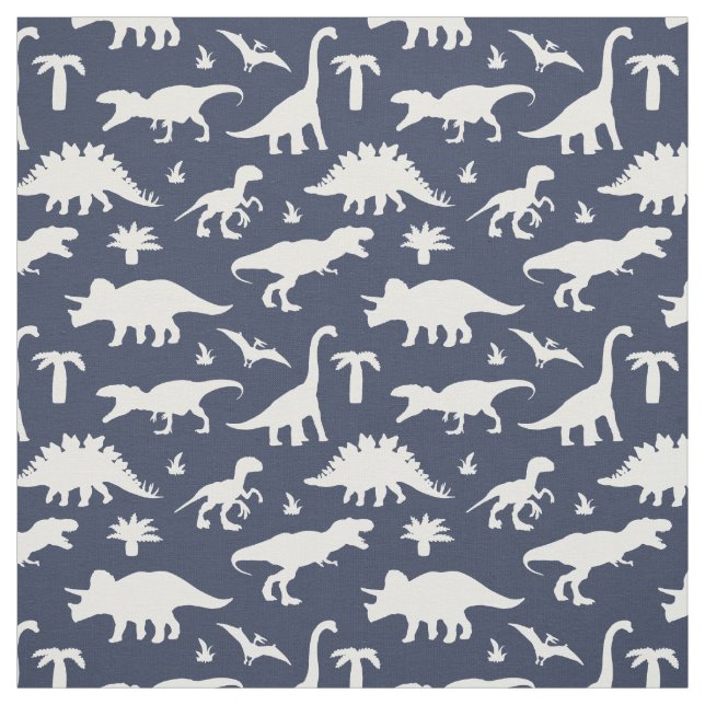 Blue Dinosaurs Jurassic Dinos Pattern Stoff (Muster)