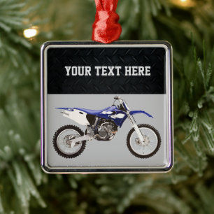  Blue Dirt Bike Sports Boy Weihnachtsjunge  Ornament Aus Metall