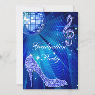 Blue Disco Ball Sparkone Heels Abschluss Einladung