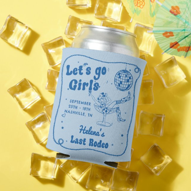 Blue Disco Rodeo Cowgirl Bachelorette Dosenkühler (In Situ Sommer)