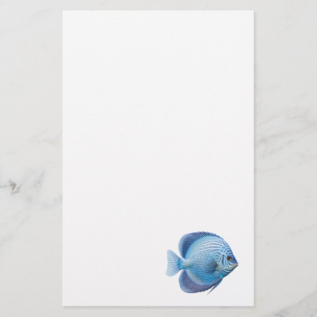 Blue Discus Fish Aquarium Stationäre Fischerei Briefpapier (Vorderseite)