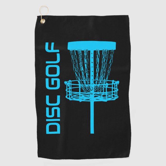 Blue Disk Golf Basket Golf Handtuch (Vorderseite)