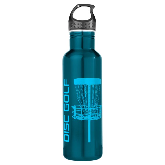 Blue Disk Golf Basket Water Flasche Edelstahlflasche (Vorderseite)