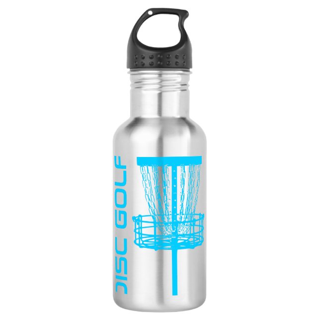 Blue Disk Golf Basket Water Flasche Edelstahlflasche (Vorderseite)