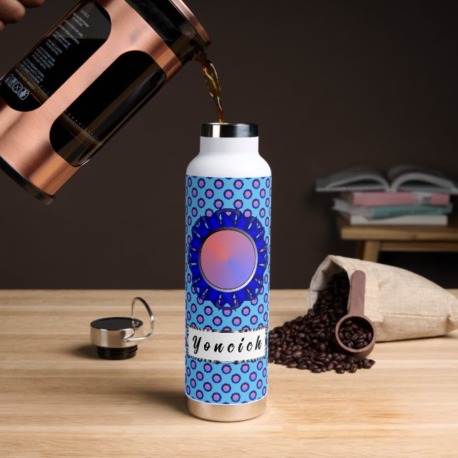 Blue Disk Ribbon von Kenneth Yoncich Trinkflasche (Kaffee)