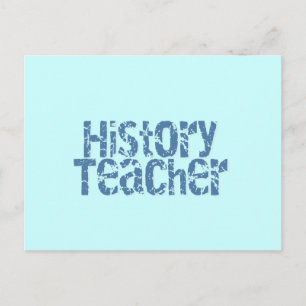Blue Distressed History Teacher Tshirts und Gesche Postkarte