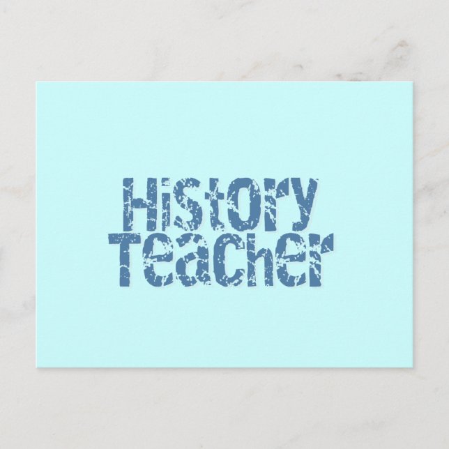 Blue Distressed History Teacher Tshirts und Gesche Postkarte (Vorderseite)