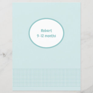 Blue Divider Page Gingham Baby Foto Album Beilage