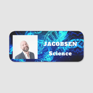 Blue DNA Science Teacher Name Tag Namensschild