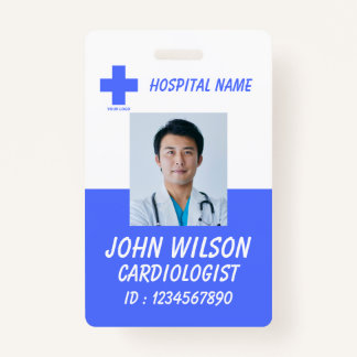 Blue Doctor Nurse Employee ID Card Ausweis