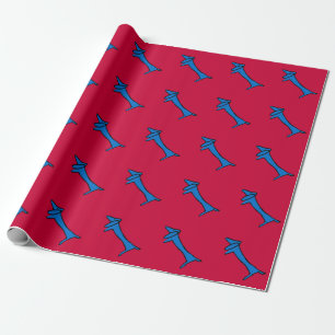 Blue Dog Christmas Wrap Geschenkpapier