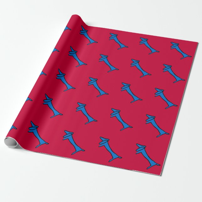 Blue Dog Christmas Wrap Geschenkpapier (Ungerollt)