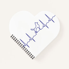 Blue Dog Heartbeat Notebook Notizbuch