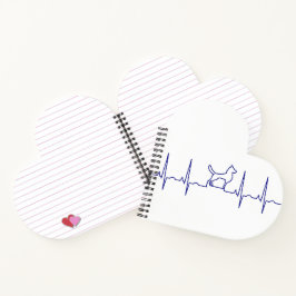 Blue Dog Heartbeat Notebook Notizbuch
