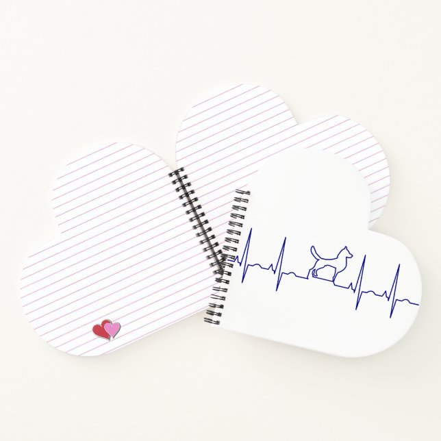 Blue Dog Heartbeat Notebook Notizbuch (Innenseite)