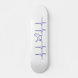 Blue Dog Heartbeat Skateboard