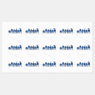 Blue Dog Hintern Etiketten