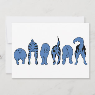 Blue Dog Hintern Feiertagskarte