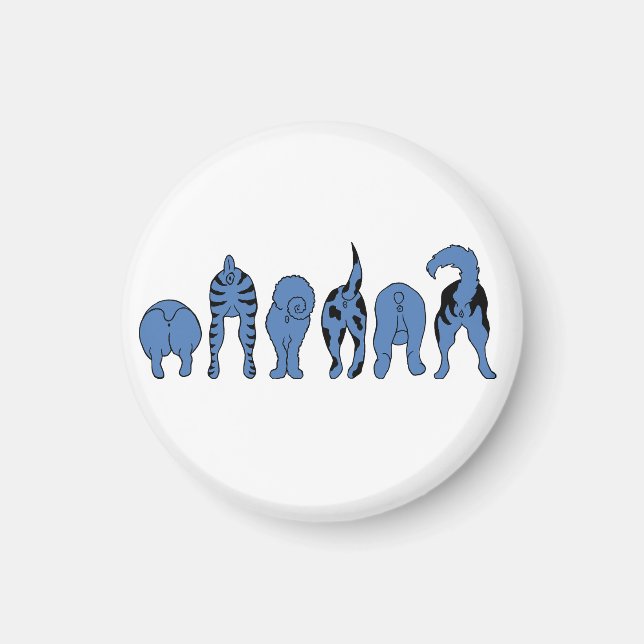 Blue Dog Hintern Magnet (Vorne)
