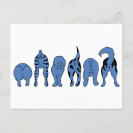 Blue Dog Hintern Postkarte