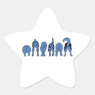 Blue Dog Hintern Stern-Aufkleber