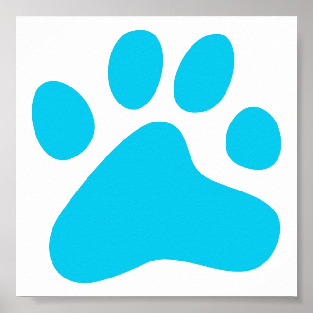 Blue Dog Paw Poster (Vorne)