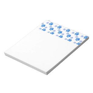 Blue Dog Paw Print Simple Animal Lover Welpen Notizblock