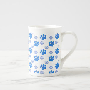 Blue Dog Paw Print Simple Animal Lover Welpen Prozellantasse