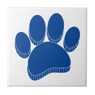 Blue Dog Pawprint Handgezeichnet Fliese