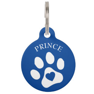 Blue Dog Tag mit Name und Telefon Round Pet Tag Haustiermarke
