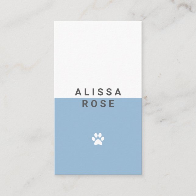 Blue Dog Walker Pet Sitting Business Card Visitenkarte (Vorderseite)