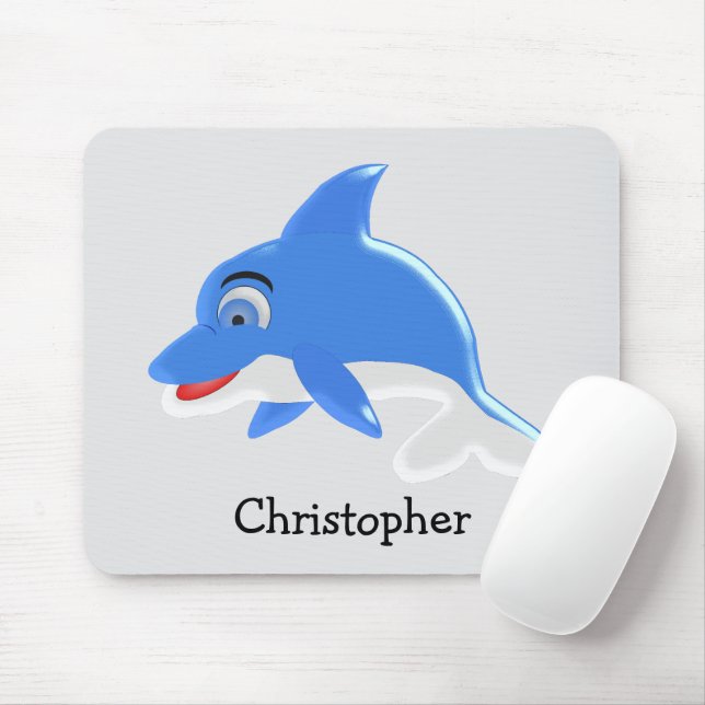 Blue Dolphin Design Mousepad (Mit Mouse)