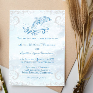 Blue Dolphin Hochzeitseinladung Einladung