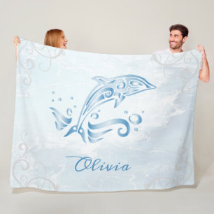 Blue Dolphin Personalisiert Fleece Blanket