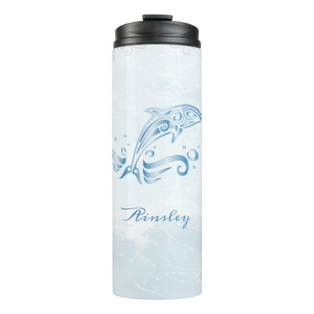 Blue Dolphin Personalisiert Thermal Tumbler Thermosbecher (Vorderseite)