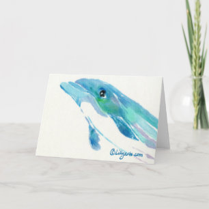 Blue Dolphin Watercolor - Karte